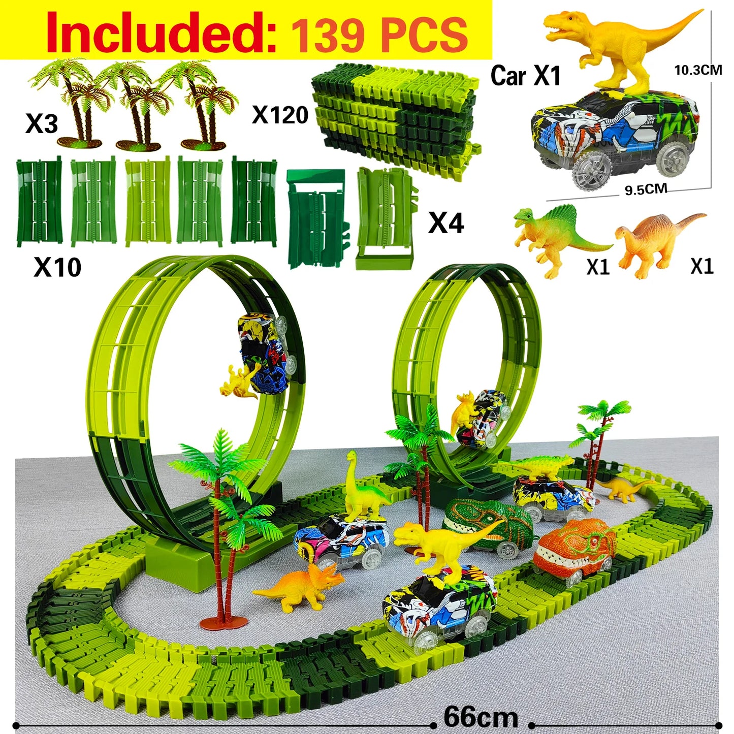 Dino Electric Track Car Set