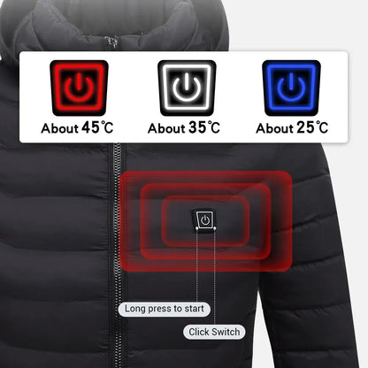 USB Heated Winter Jacket With Powerbank