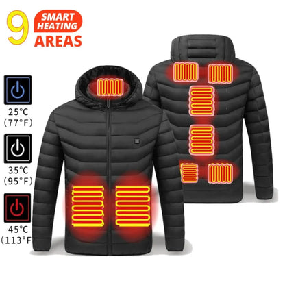 USB Heated Winter Jacket With Powerbank